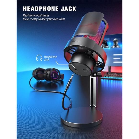 Gaming Microphone for Streaming, Podcasts, Condenser Computer Desktop Mic - Picture 2 of 5